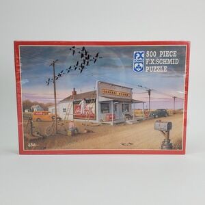 FX Schmid Country Store 500 Piece Jigsaw Puzzle Les Kouba 1994 Vintage 90048